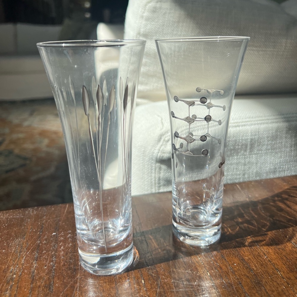 Vintage mid century modern etched and foiled cocktail glasses BONUS mcm glass​ - Picture 8 of 9